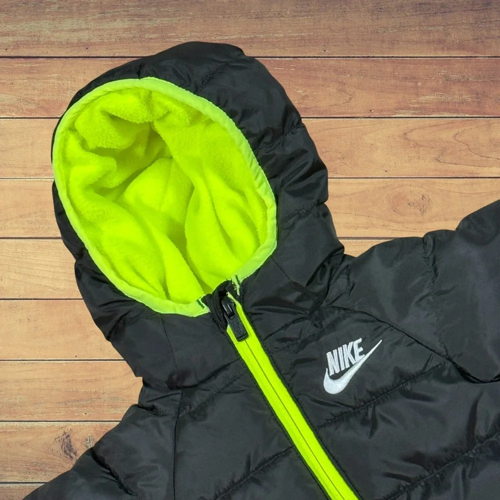 Nike Baby Bunting Snowsuit Newborn Black Neon Yellow Puffer Hooded F422-023